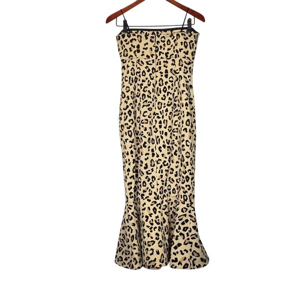 Cinq a Sept Luna Leopard Print Strapless Mermaid Dress $899 Sz 4 Cocktail Formal - Picture 3 of 9